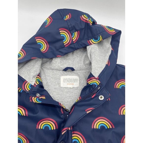 Gymboree Kids Rain Jacket Zip Up & Hood & Pockets Sz M* Multicolored - Picture 6 of 7